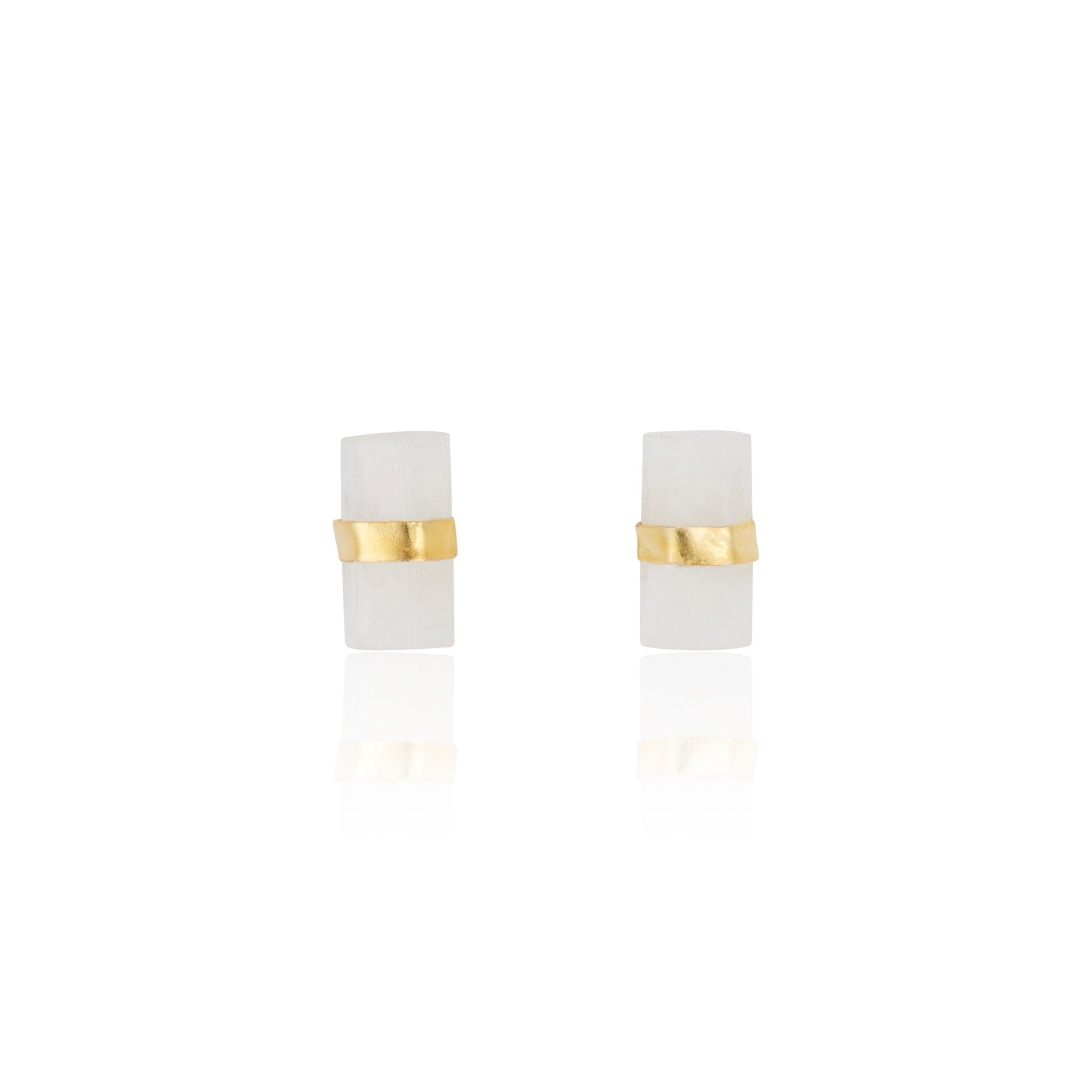 Layne Pillar Studs | Rainbow Moonstone by elliparr