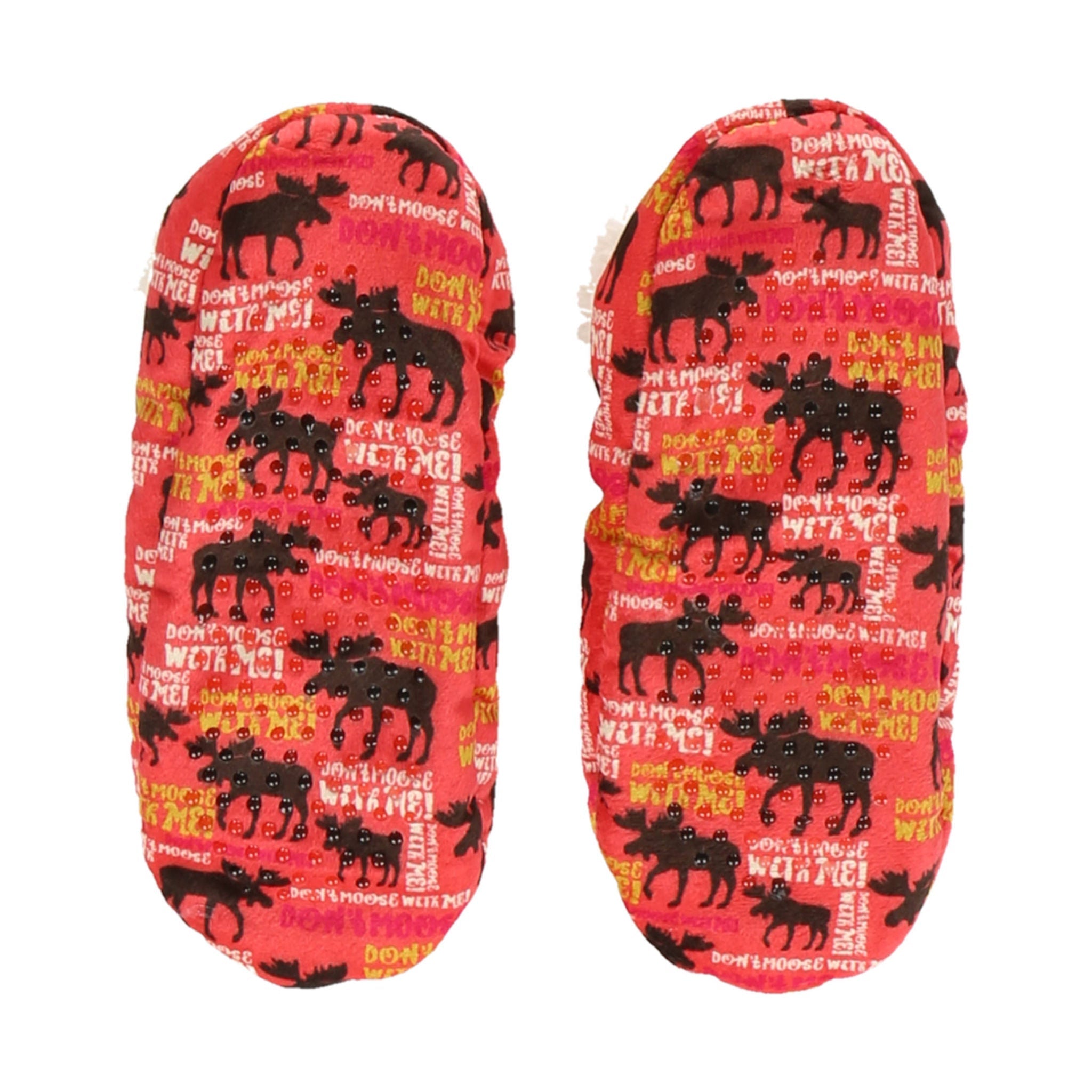 Lazy One Don't Moose With Me Moose Fuzzy Feet Slipper - Red by Lenny's Shoe & Apparel