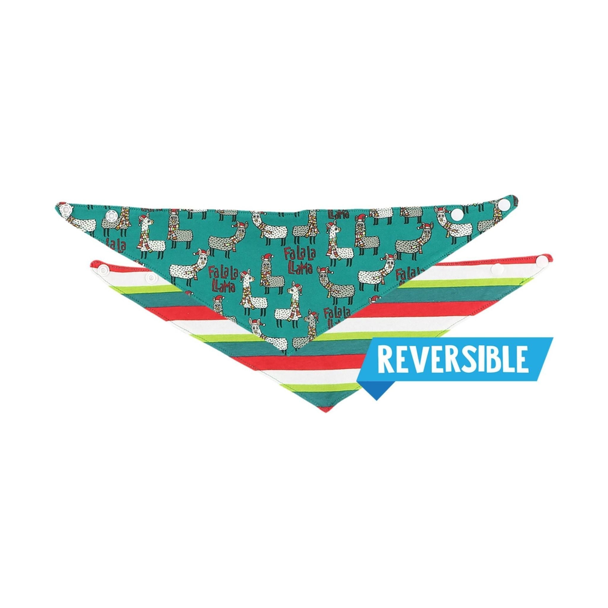 Lazy One Fa La La Llama Dog Bandana - Blue/ White/ Red/ Green by Lenny's Shoe & Apparel