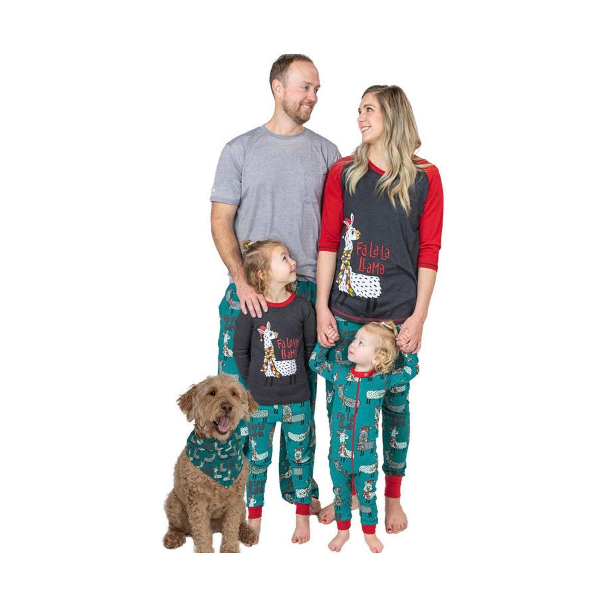 Lazy One Fa La La Llama Dog Bandana - Blue/ White/ Red/ Green by Lenny's Shoe & Apparel