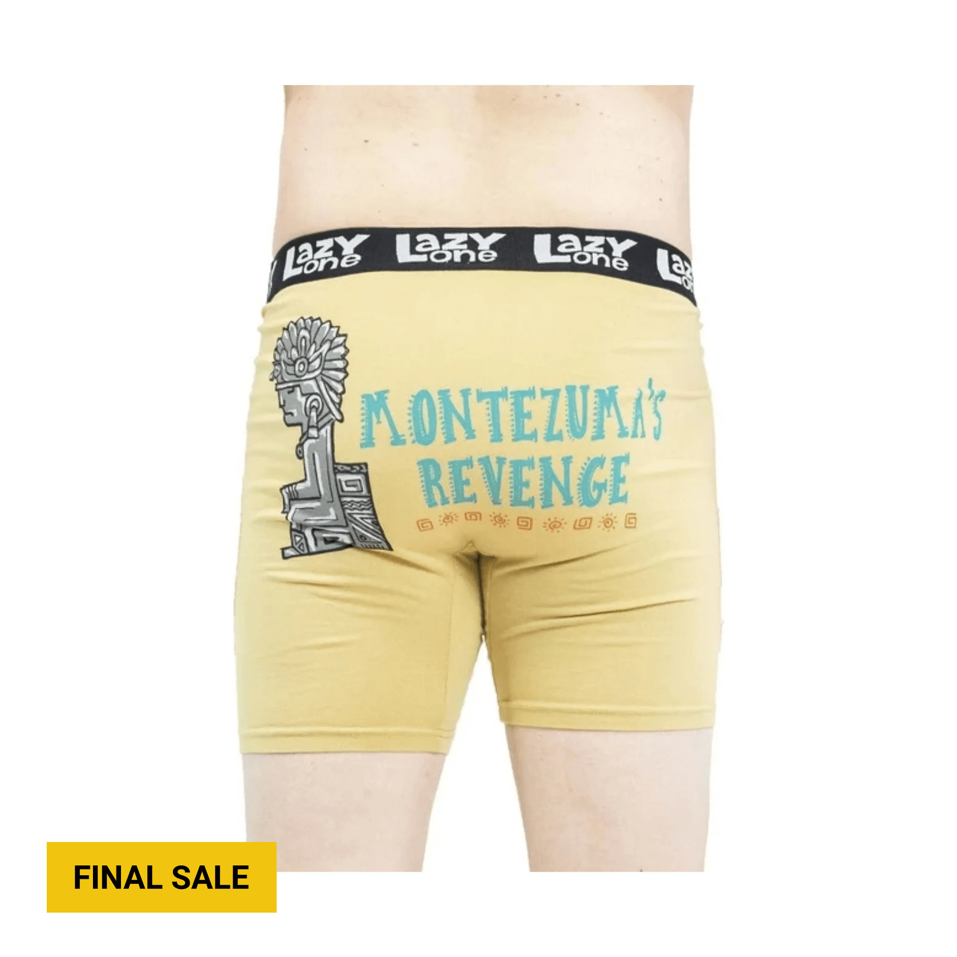 Lazy One Men's Montezuma Revenge Boxer Briefs - Yellow/ Blue/ Black by Lenny's Shoe & Apparel