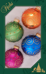 Krebs Value Glass Ornament 4 pack - Candy Brights