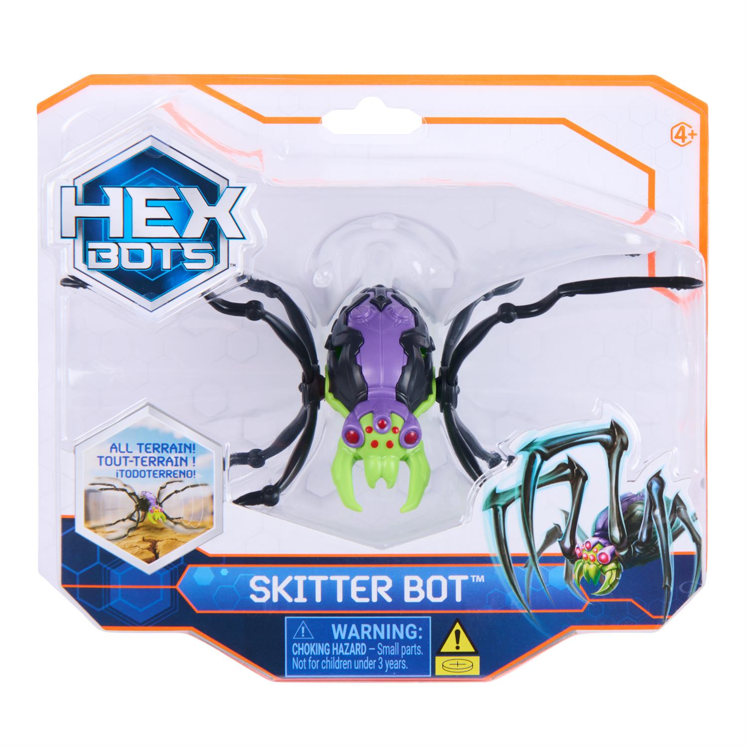 HEX BOTS Skitter Bot Spider - Green Black and Purple