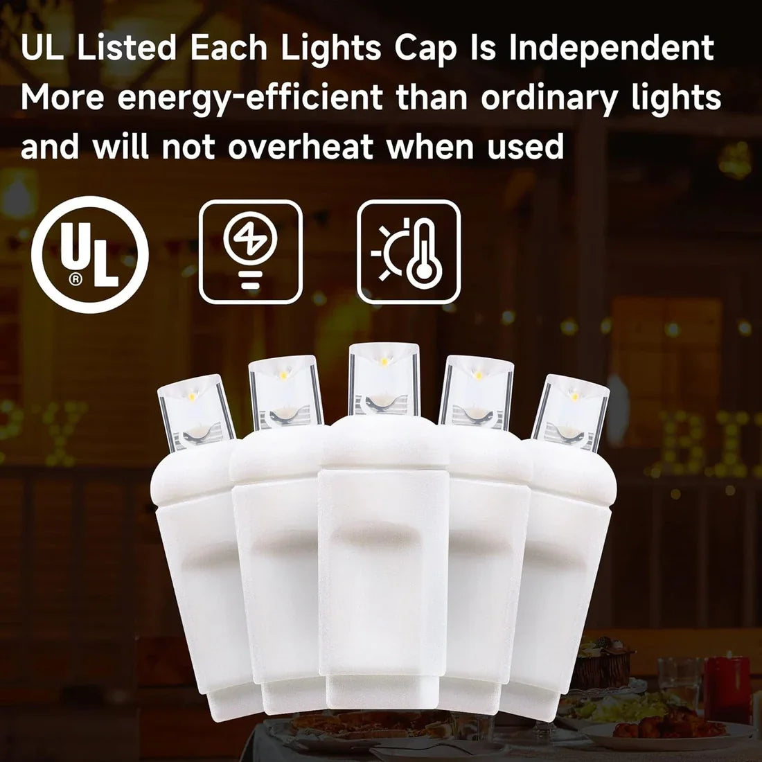 String Lights Cord 10 Mini LED Bulbs White Wire by Homeportonline