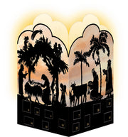 Nativity Scene Silhouette Advent Lantern Card With Envelope