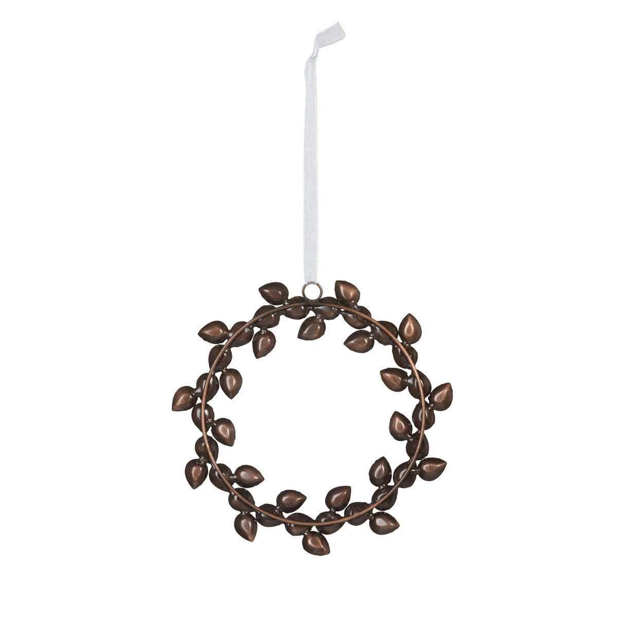 5-Inch Antique Silver Gem Wreath Ornament