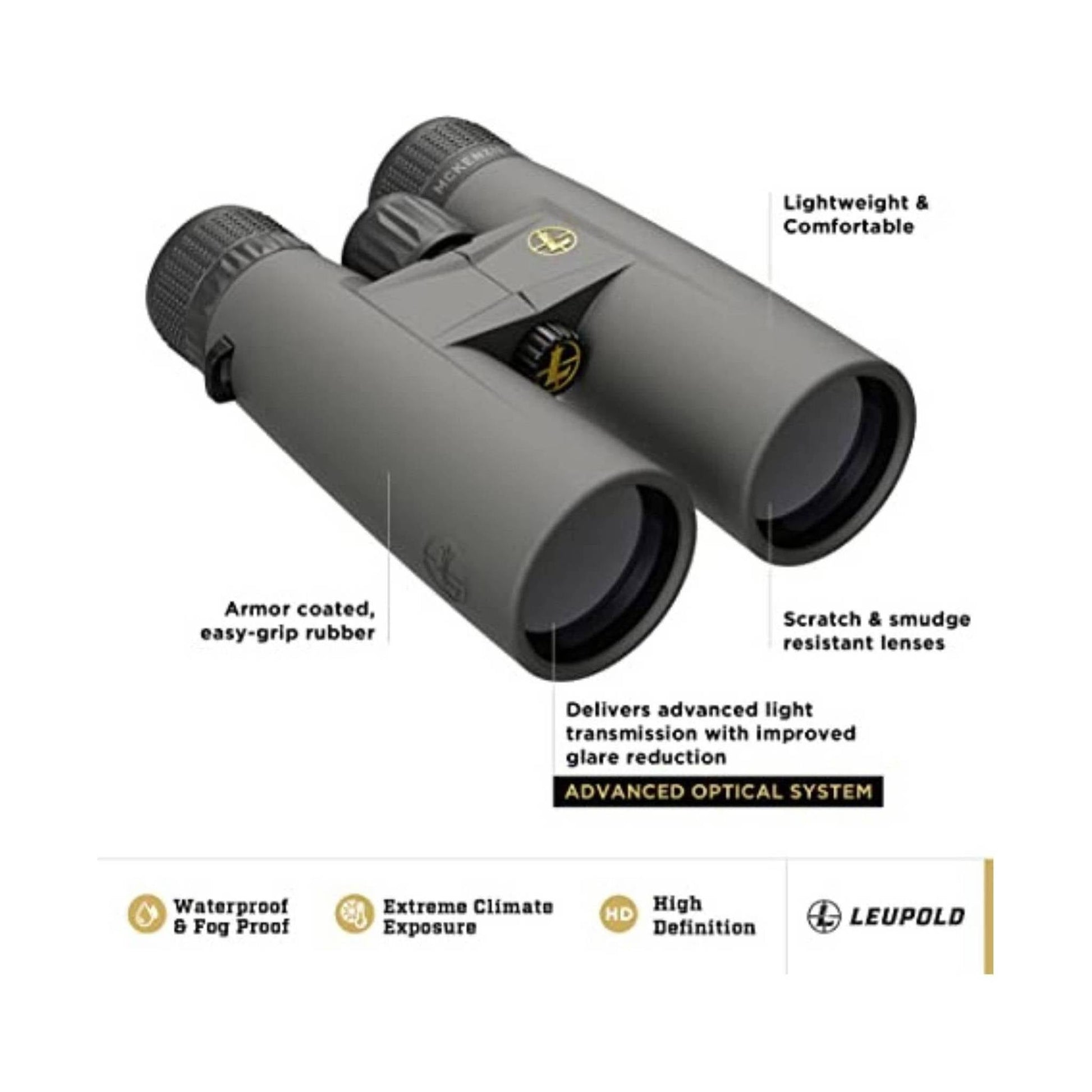 Leupold McKenzie Binouculars 10x42 - Grey by Lenny's Shoe & Apparel