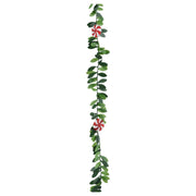 Whimsical Holly Garland - Candy Cane Accents