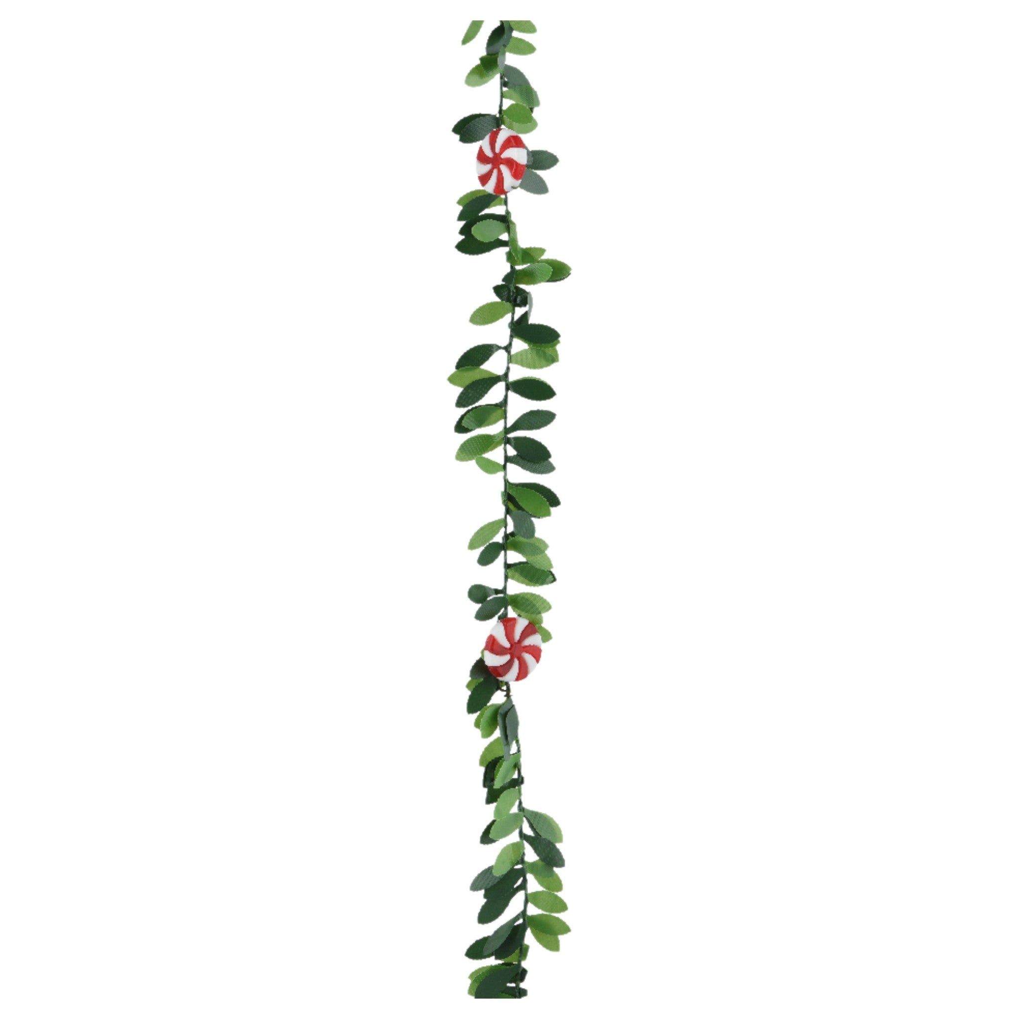 Whimsical Holly Garland - Candy Cane Accents