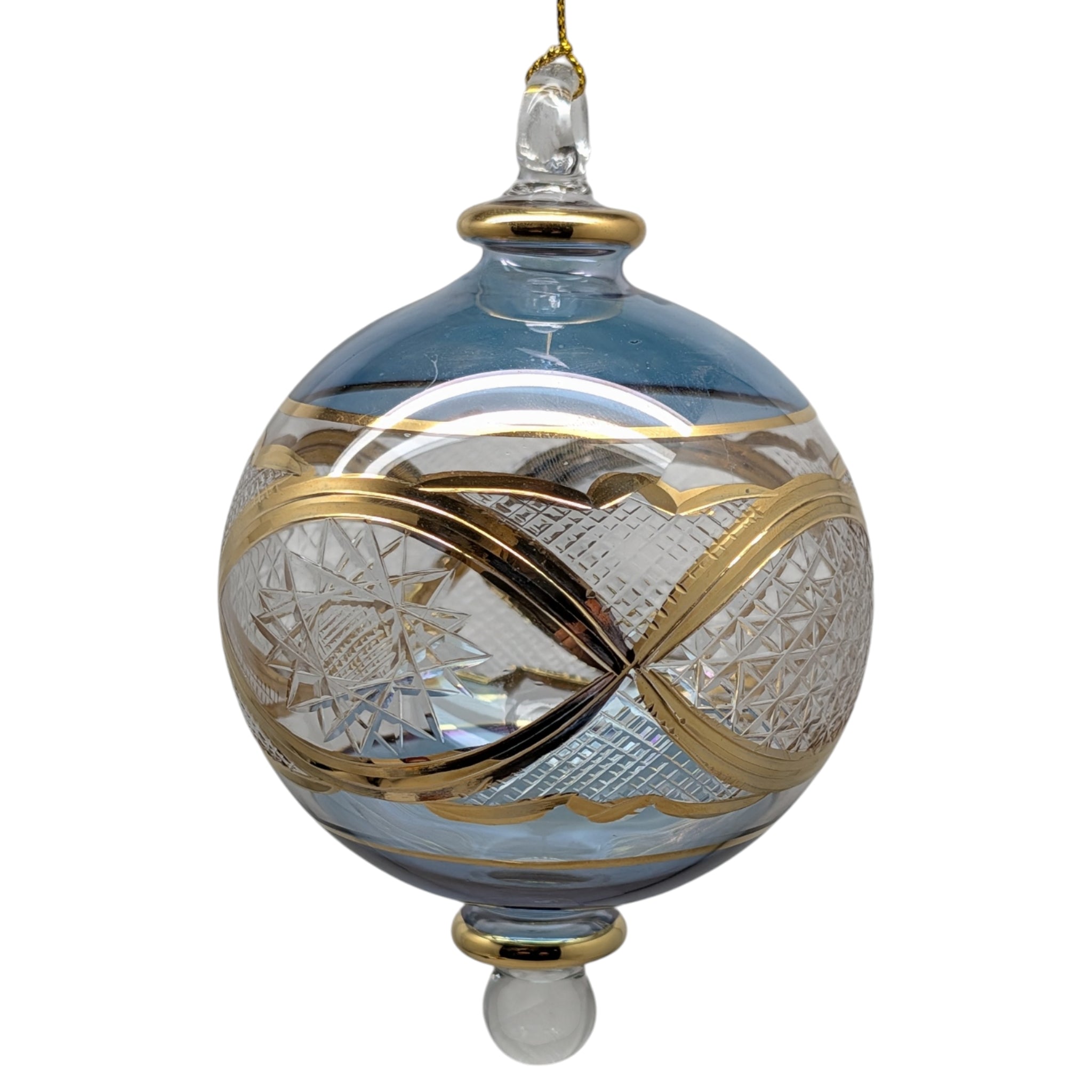 Sapphire Grandeur Blue Ball with Gold Elegance