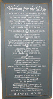 Wisdom for the Day Sign - Pewter