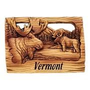 Wood-look Layered Magnet - Vermont Moose