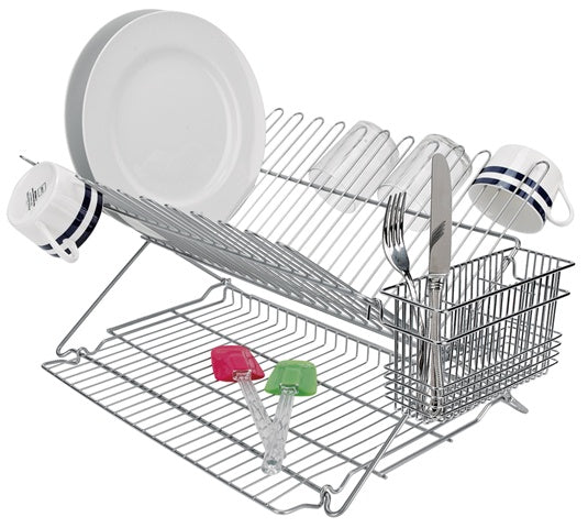 Dish Rack - Folding Metallic by Homeportonline
