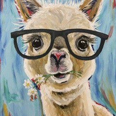 Tin Sign - Alpaca w/ Glasses by Homeportonline