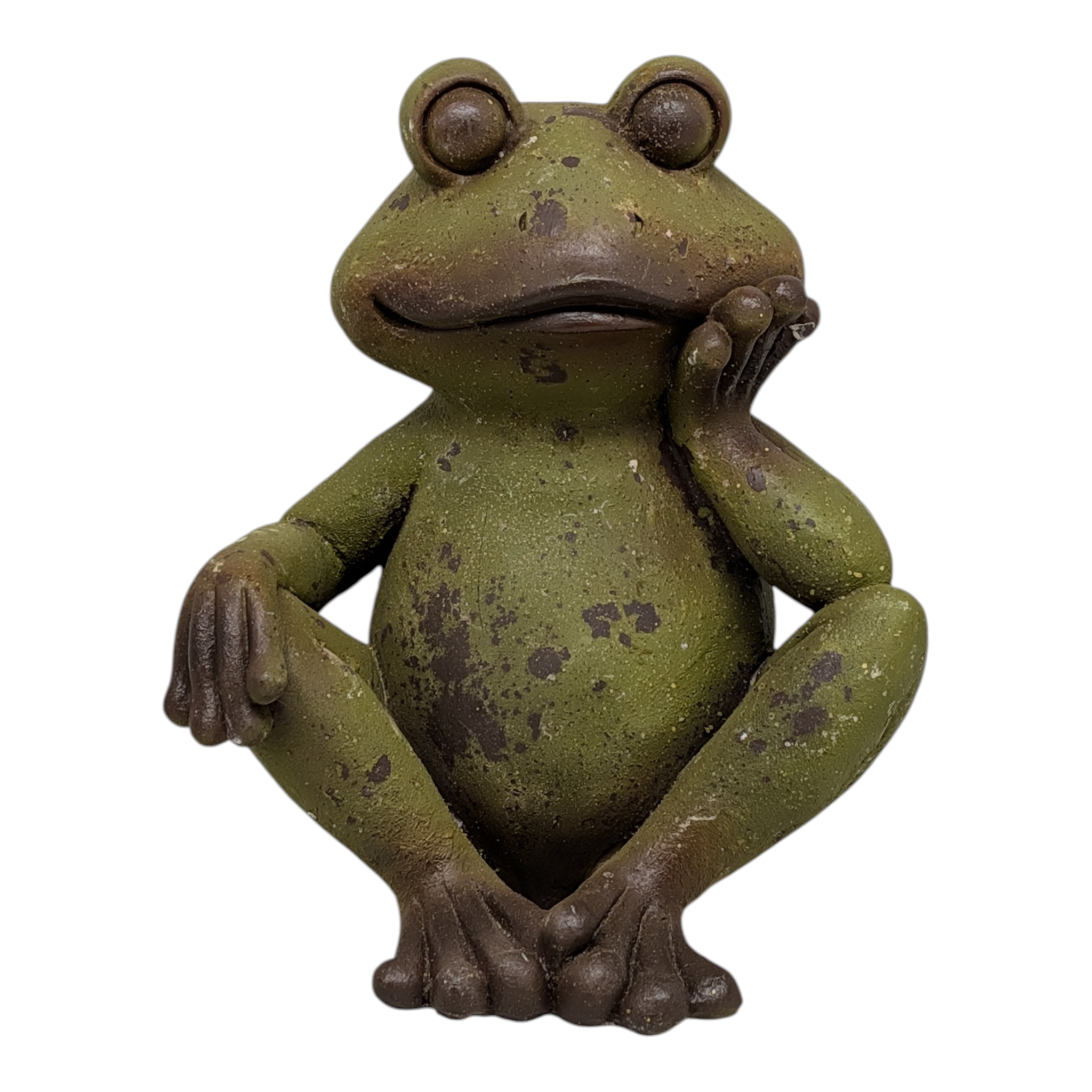 Rustic Zen Frog Statue -