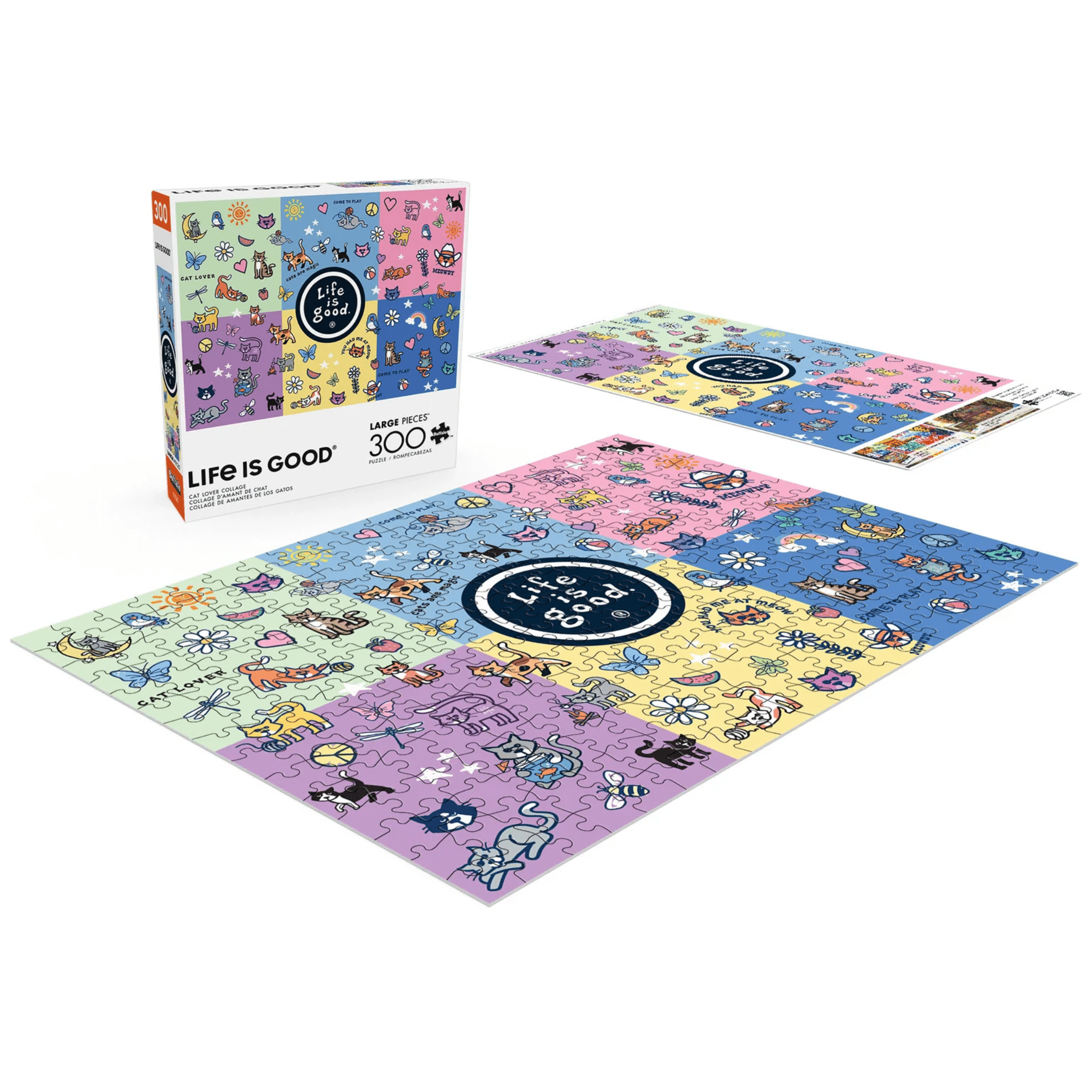 Life Is Good Cat Lover Collage 300 Piece Jigsaw Puzzle - Multi by Lenny's Shoe & Apparel