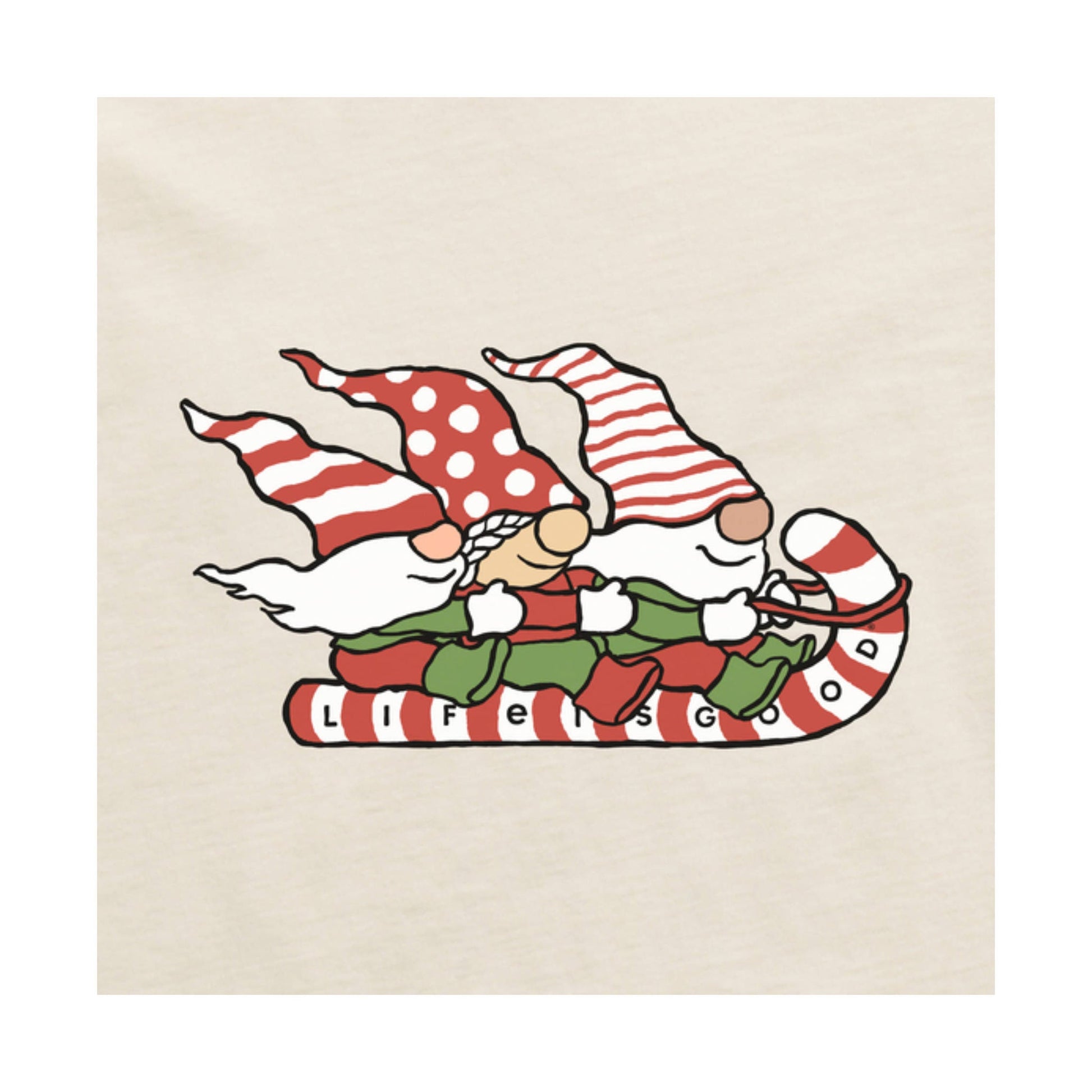 Life Is Good Kids' Toboggan Ride Long Sleeve Crusher Tee - Putty White by Lenny's Shoe & Apparel
