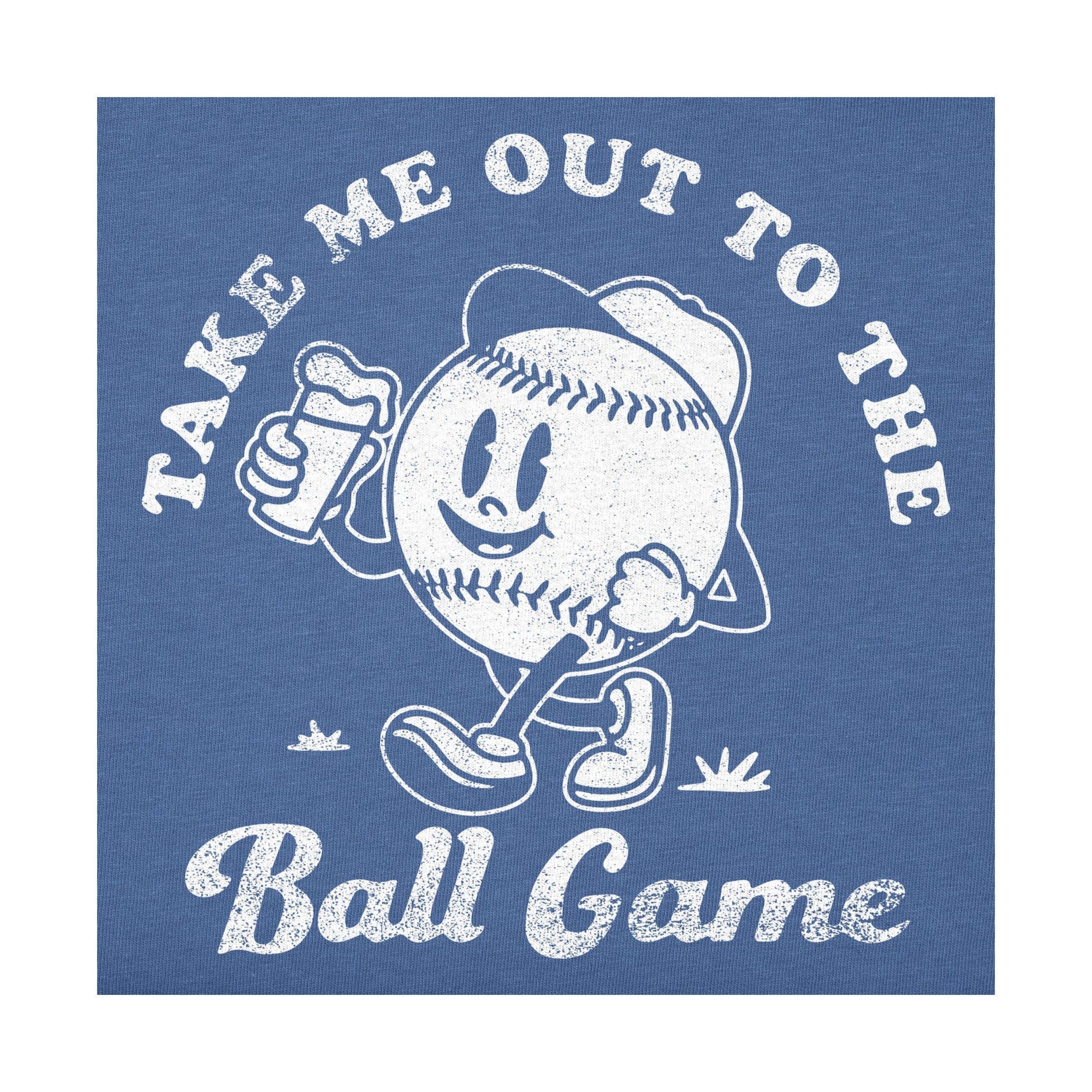 Life Is Good Men's Ball Game With Beer Short Sleeve Crusher Tee - Vintage Blue by Lenny's Shoe & Apparel
