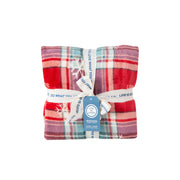 Life Is Good Snowflake Plaid Plush Throw Blanket - Adirondack Red by Lenny's Shoe & Apparel