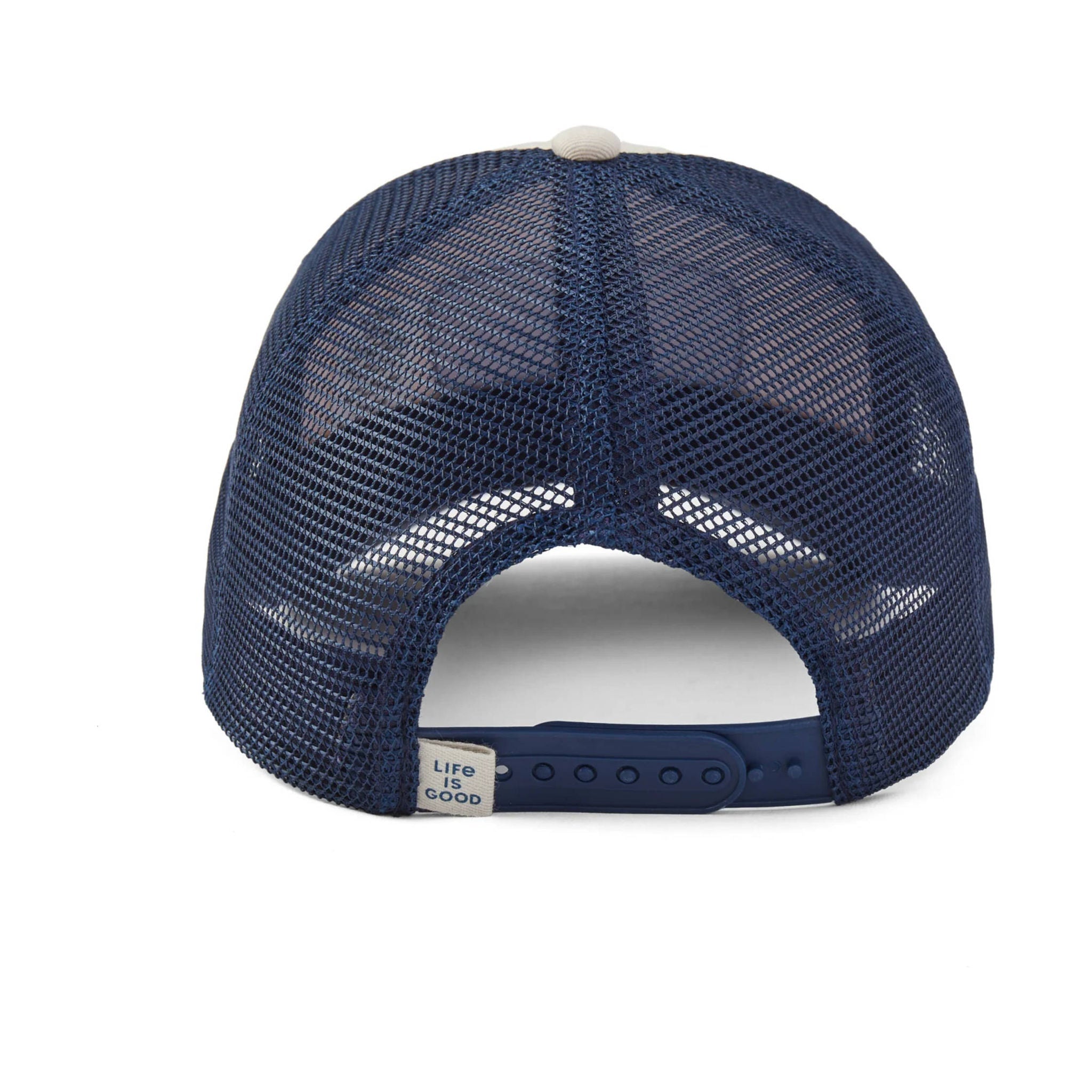 Life Is Good Three Pines Patch Trucker Hat - Birch White by Lenny's Shoe & Apparel