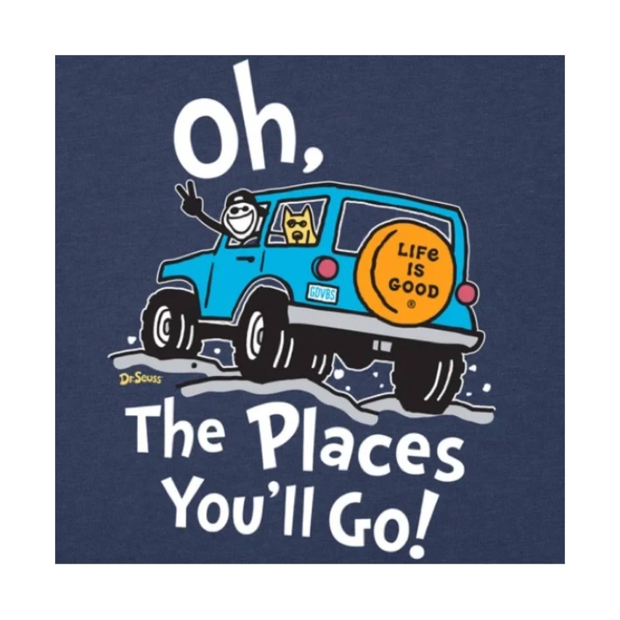 Life Is Good Women's Dr. Seuss Oh The Places You'll Go Crusher Tee - Darkest Blue by Lenny's Shoe & Apparel
