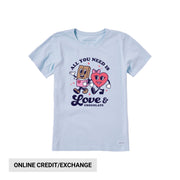 Life Is Good Women's Love & Chocolate Crusher Tee - Glacier Blue by Lenny's Shoe & Apparel