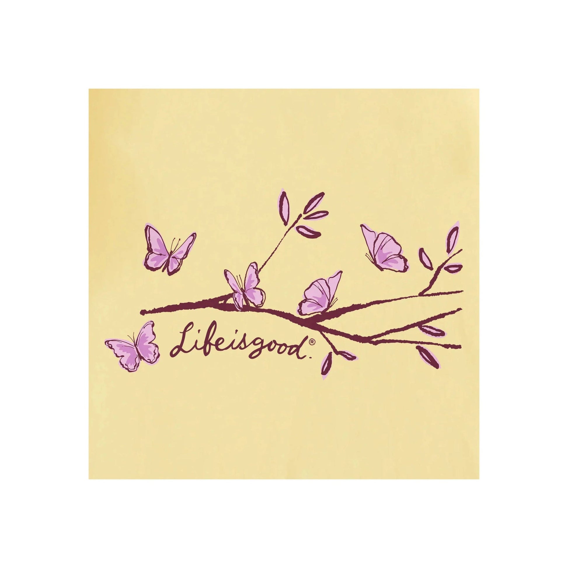 Life Is Good Women's Perch Nectar Short Sleeve Crusher Vee - Sandy Yellow by Lenny's Shoe & Apparel