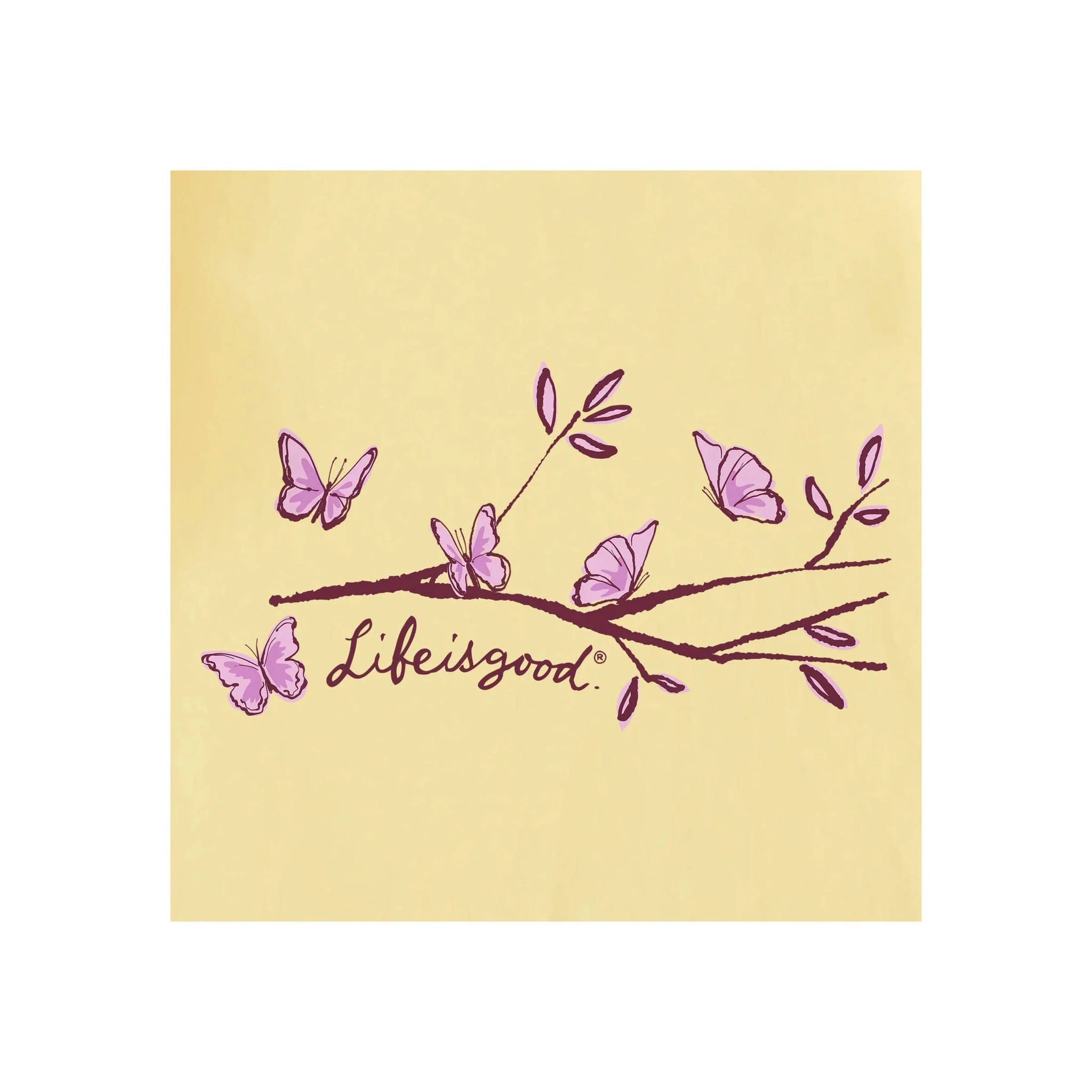 Life Is Good Women's Perch Nectar Short Sleeve Crusher Vee - Sandy Yellow by Lenny's Shoe & Apparel