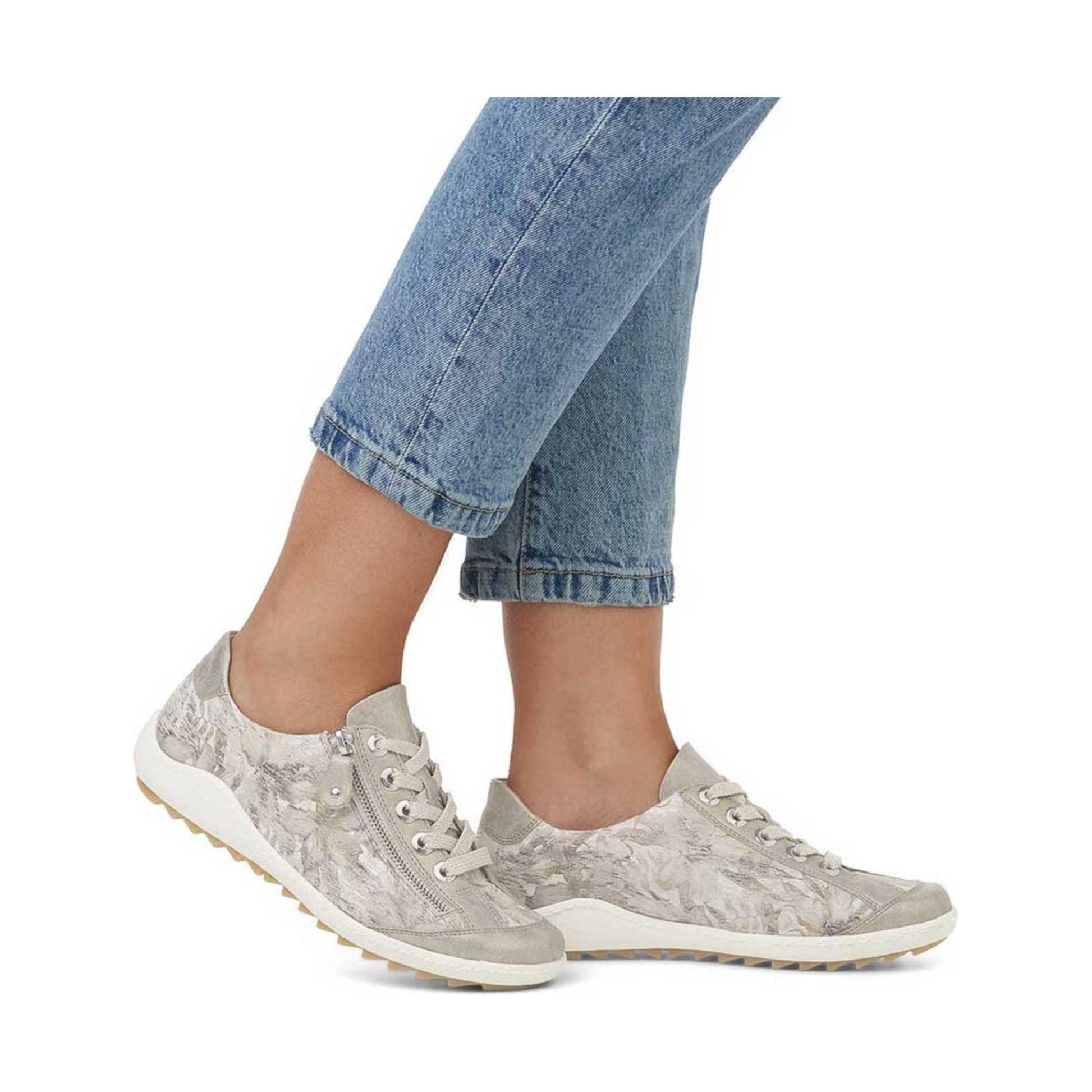 Liv Remonte Women's LIV Low Casual Shoes - Perle/Beige Metallic by Lenny's Shoe & Apparel