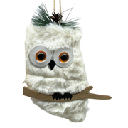 White Holiday Owl Ornament