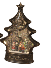 Illuminated Christmas Tree Water Globe  - Carolers