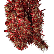 12 foot 6 Ply Luxury Tinsel Garland - Red/Gold