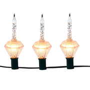 7-Light Silver Glitter Diamond Bubble Light Set