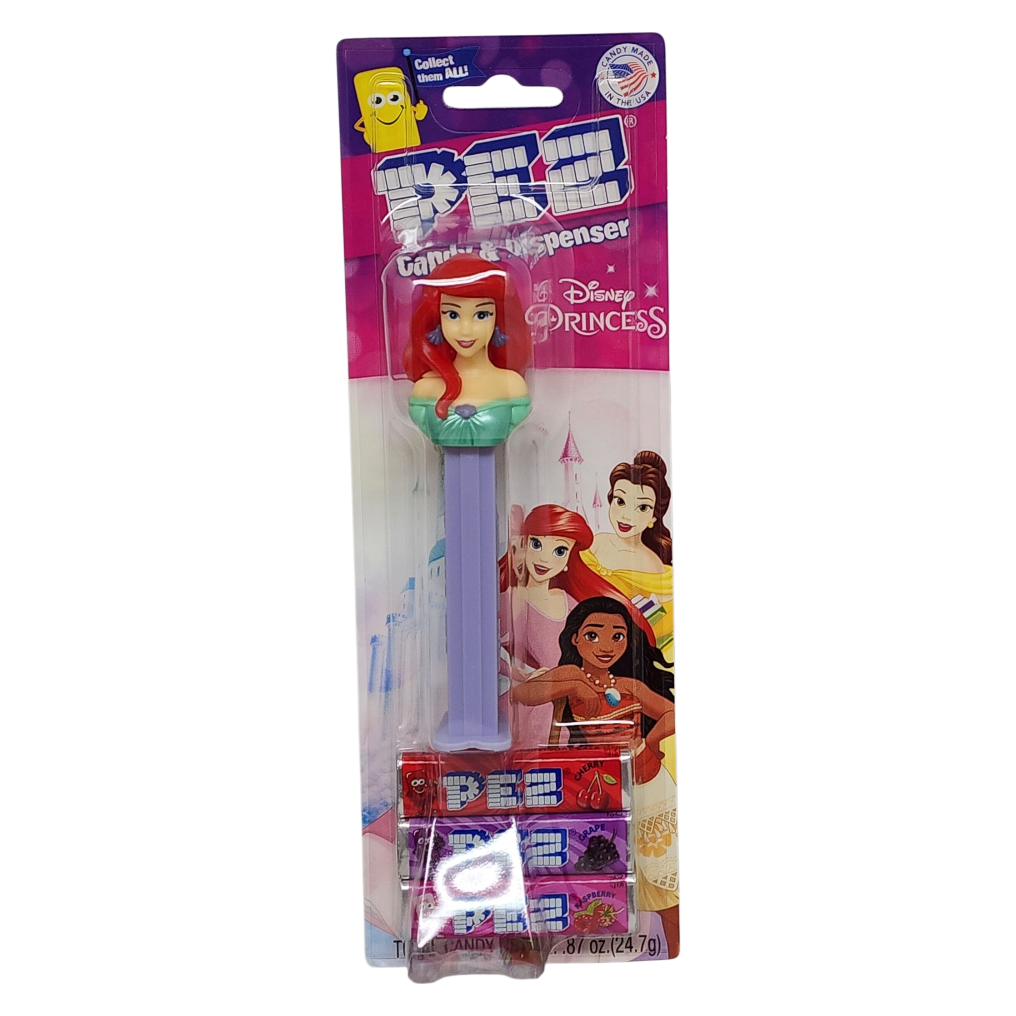 Pez 'Disney Princess' Dispenser with 3 Candy rolls - Ariel - Green Dress