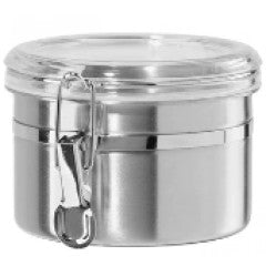 Food Storage - Canister Stainless Steel with Clamp 3.5"H 26oz by Homeportonline