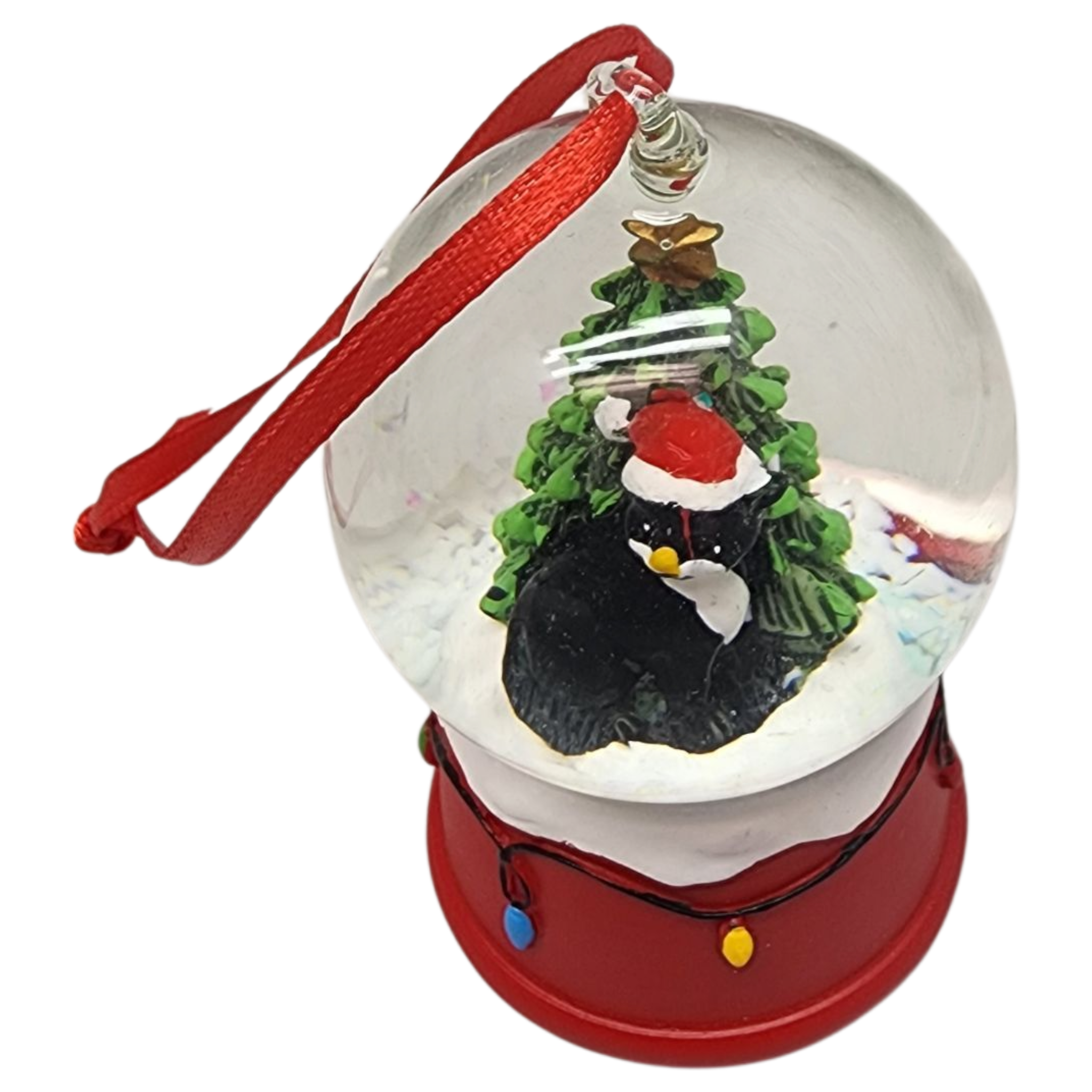Charming Kitty Snow Globe Ornament - Black Cat