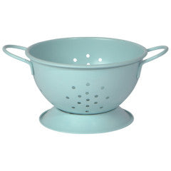 Small Metal Colander Strainer - Matte Robins Egg by Homeportonline