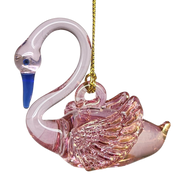 Egyptian Blown Glass Swan Ornament - Pink