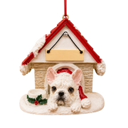 Ceramic Doghouse Ornament - French Bulldog