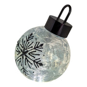 Frosted Blue-Green Lighted Snowflake Glass Ornament
