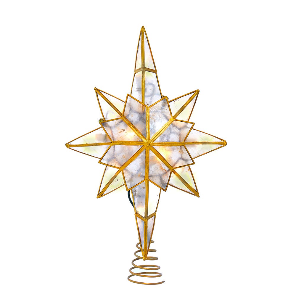 10-Light LED Capiz Star Treetop - 11 Inch