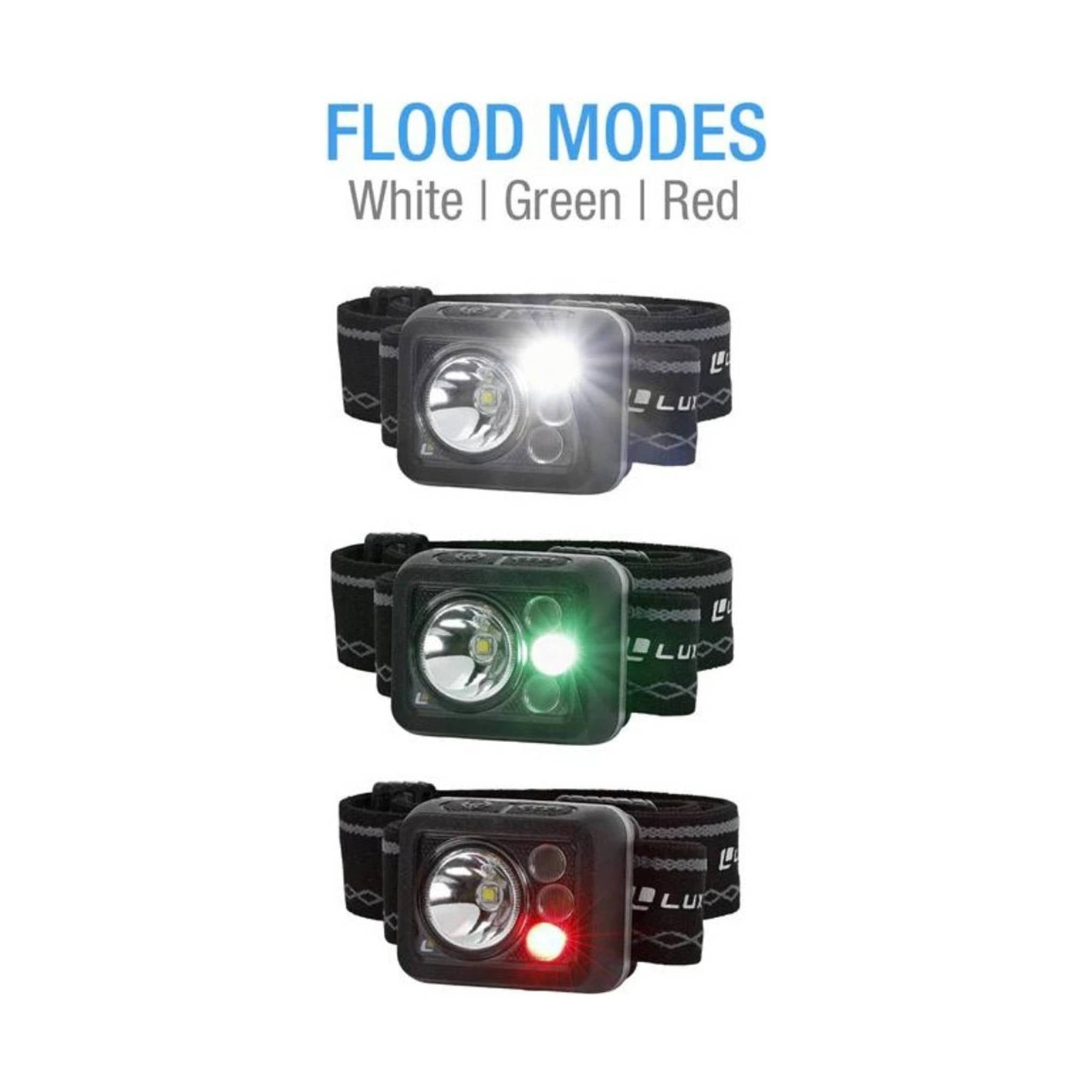 Luxpro LP738 Waterproof Multi-Color Ultralight LED Rechargeable Headlamp by Lenny's Shoe & Apparel