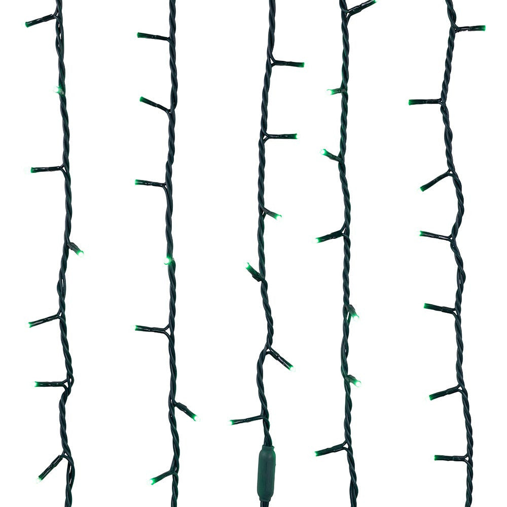 Jingle Bright 100 LED Light Set - Green - Green Wire