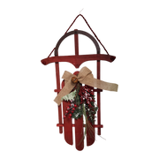 Wood Holiday Sleigh - 27 Inch - Red