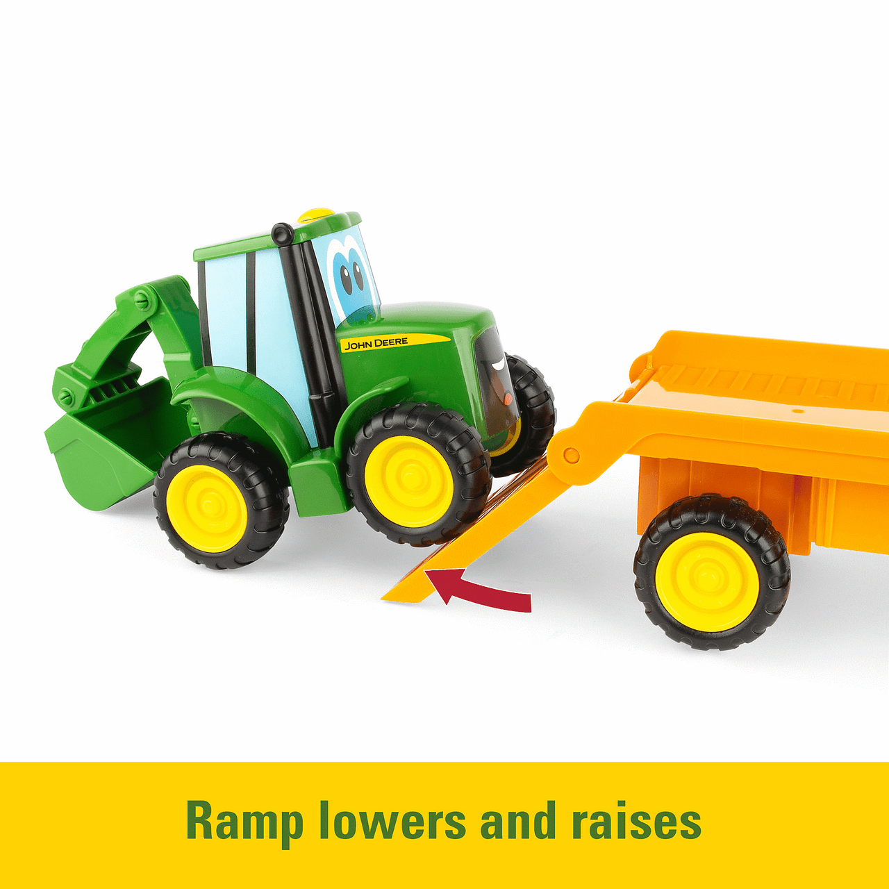 John Deere Lights and Sounds Farmin' Friends Toy Hauling Set with Truck and Backhoe Tractor