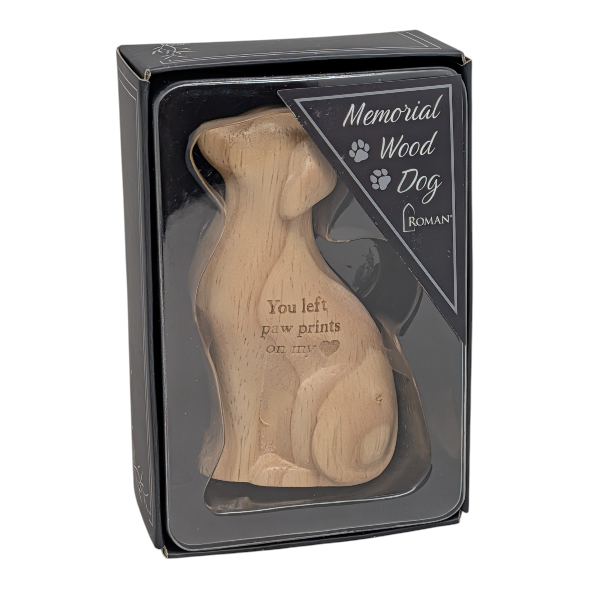 Wood Memorial Dog in Gift Box