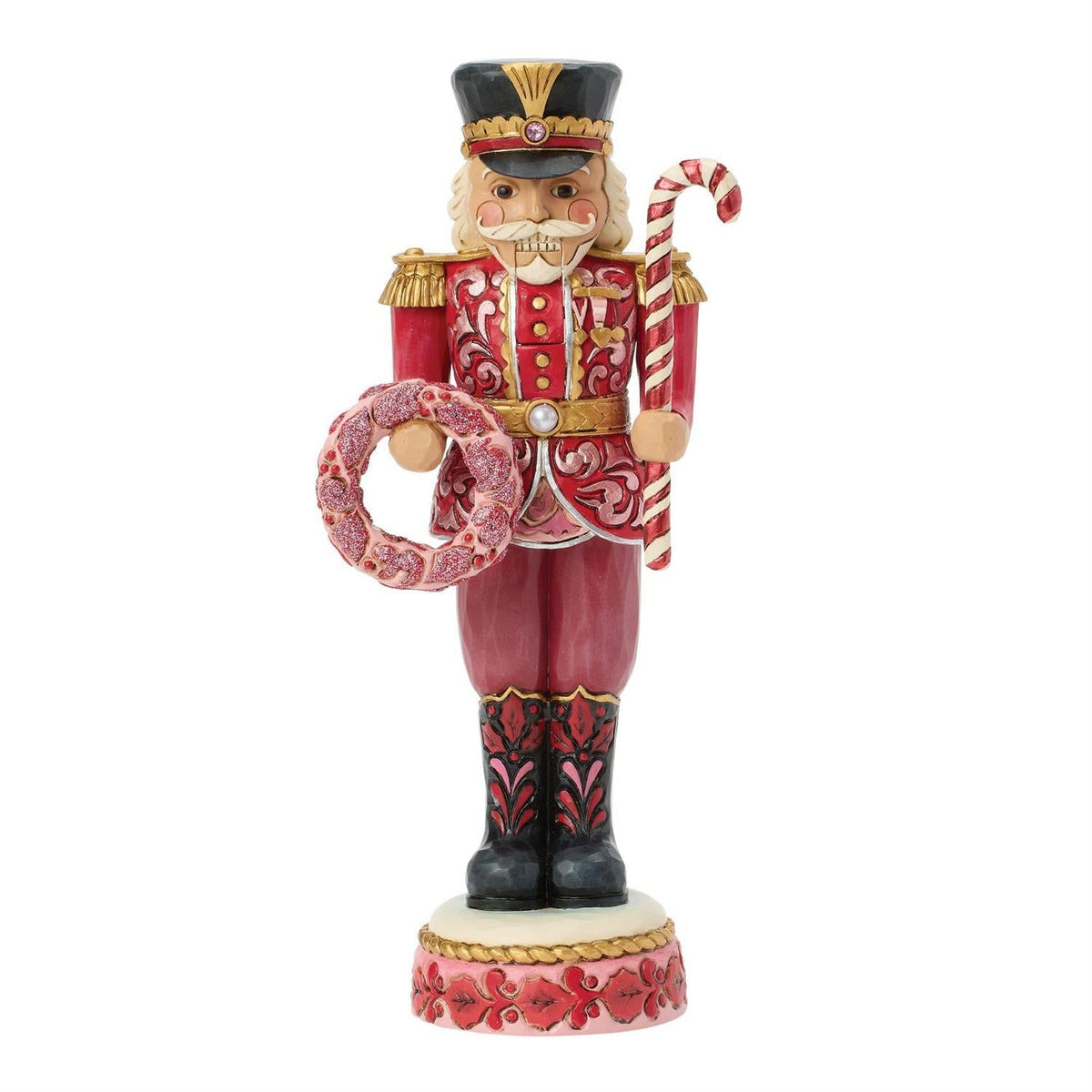 Soldier Nutcracker Figurine Pink And Red