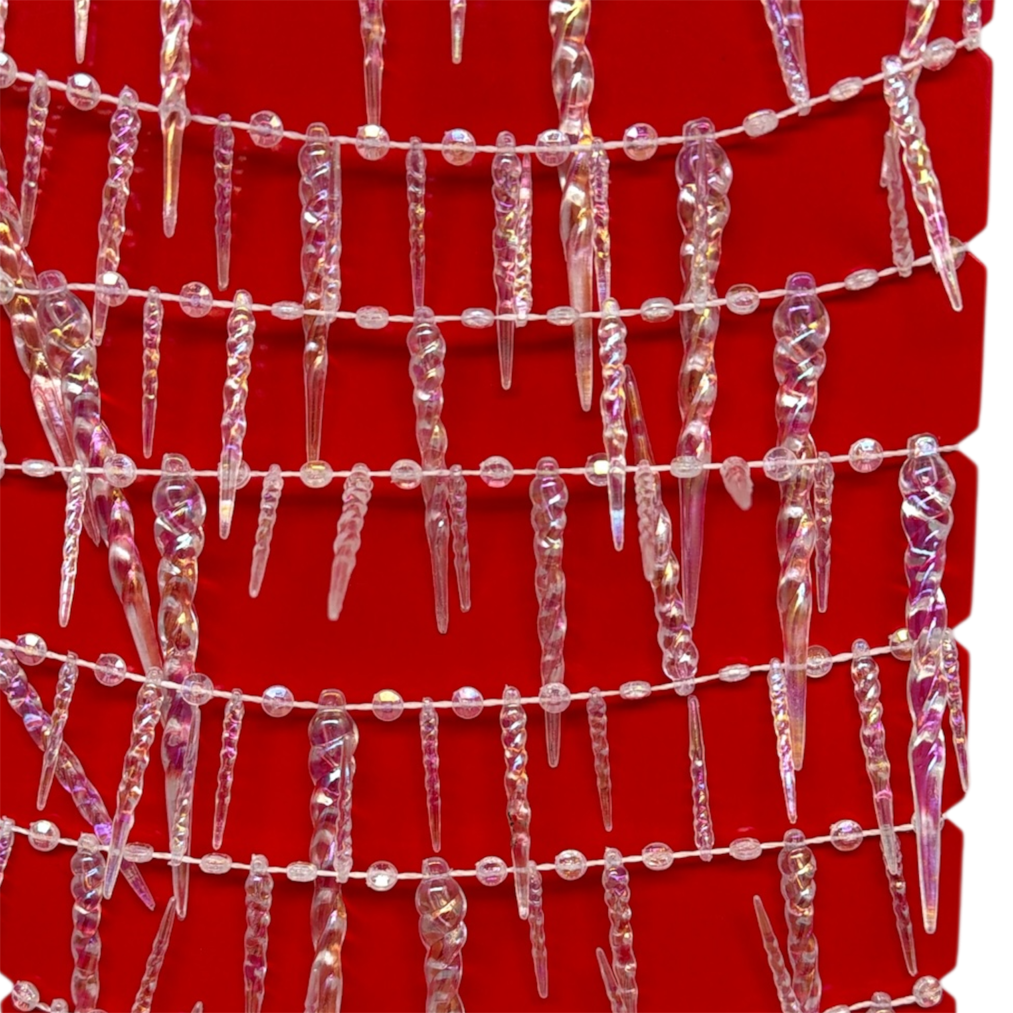 Crystal Clear Twisted Icicle Garland - 9 Foot