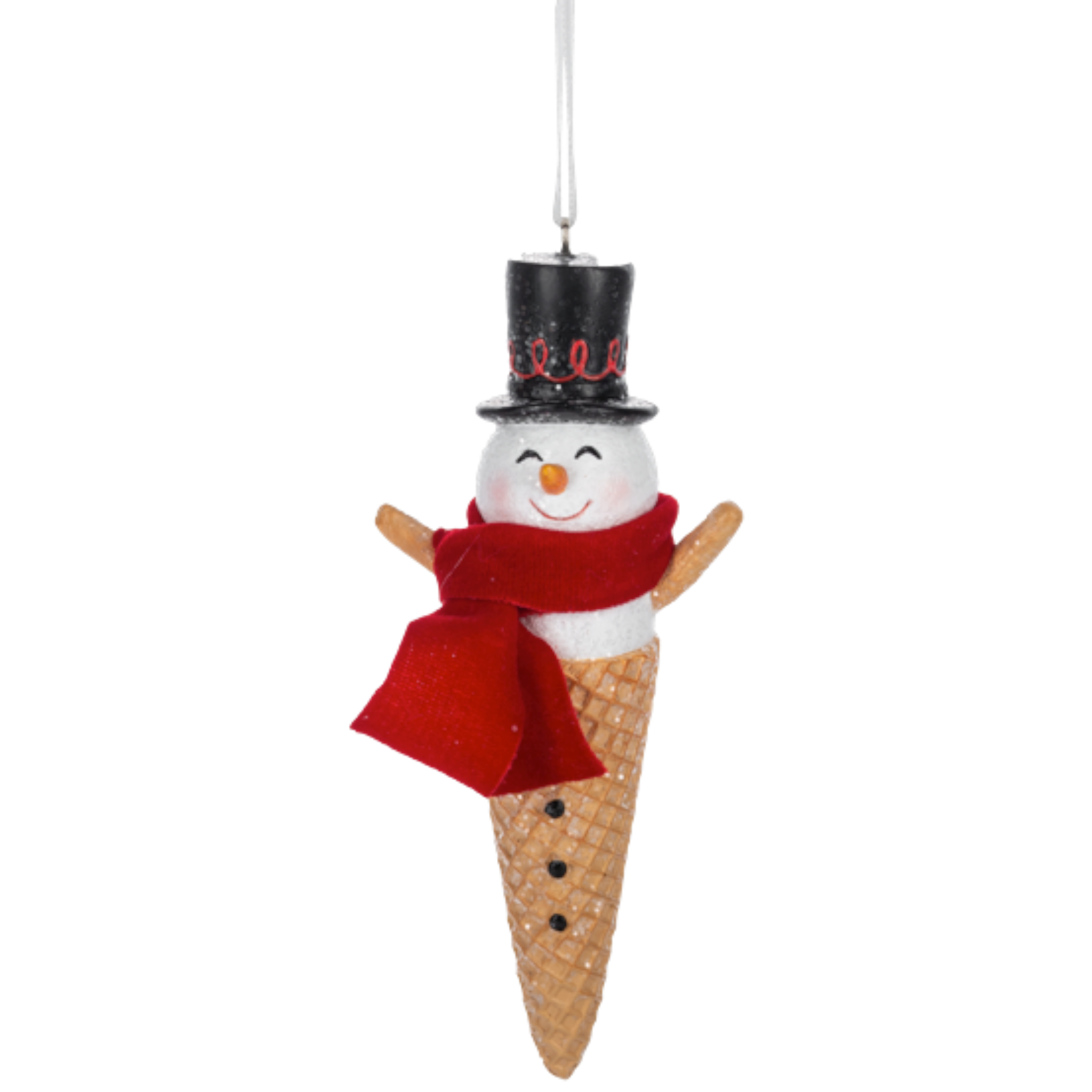 Snowman Waffle Cone Ornament -