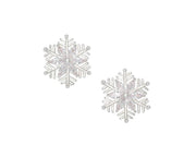 Silver Snowflake with Crystals Earrings